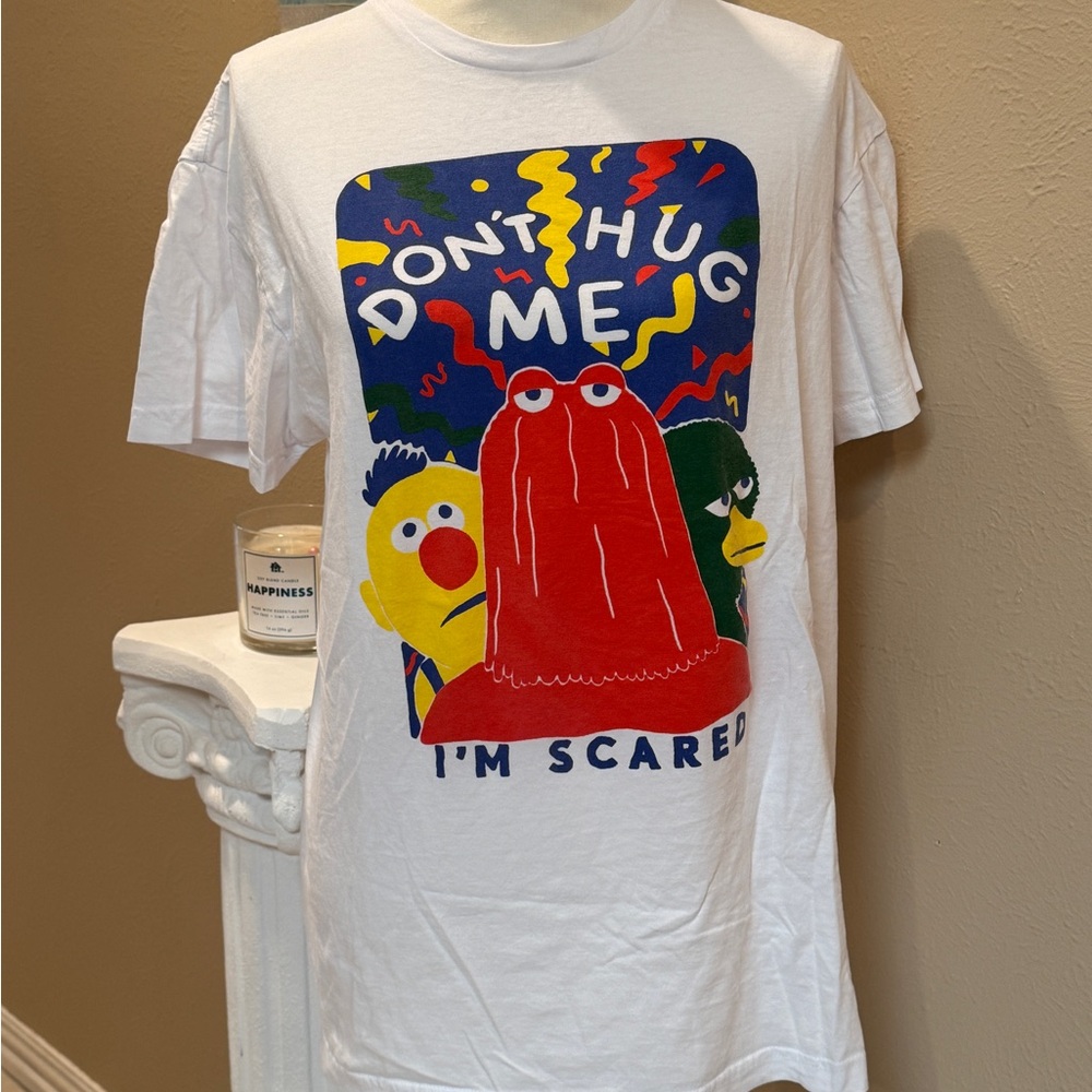 White Graphic T-Shirt with Colorful Print